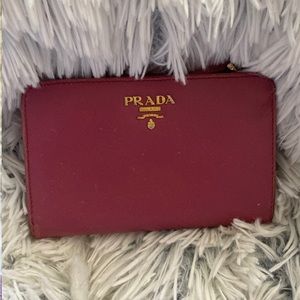Pink Prada saffiano wallet